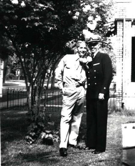 Fred with his Brother-In-Law Richard Jorgenson who survived the sinking of the USS Lexington in the Battle of the Coral Sea